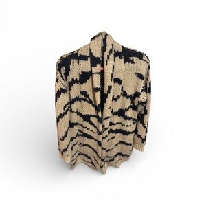 Juicy Couture Tan and Black Patterned Cardigan